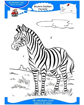 Çocuklar İçin Zebra Boyama Sayfaları 